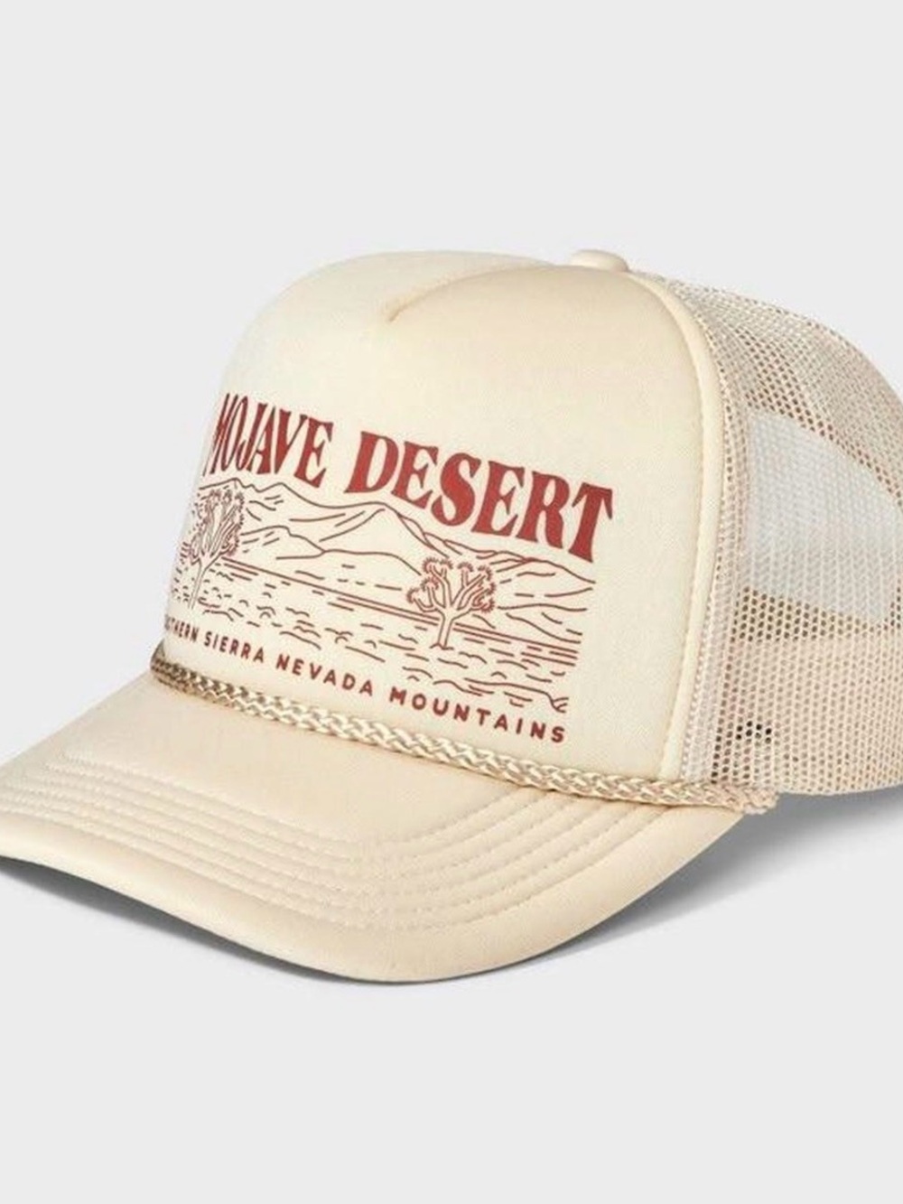 Mighty Fine Beige Mesh Trucker Hat